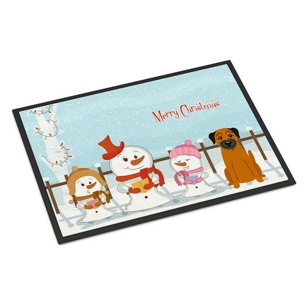 Carolines Treasures Merry Christmas Carolers Border Terrier Indoor or Outdoor Mat, 18 x 0.25 x 27 in. BB2370MAT - main